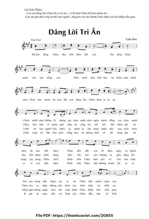 Dâng lời tri ân - Tuấn Kim - trang 1