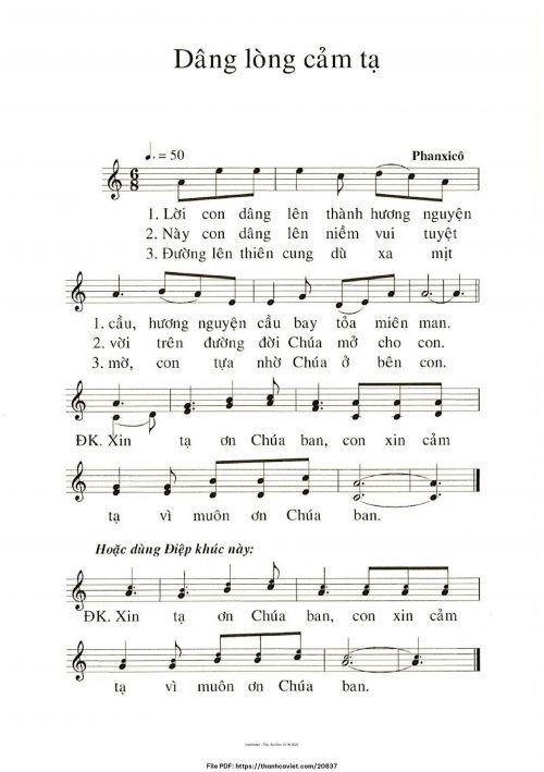 Dâng lòng cảm tạ - Phanxicô - trang 1