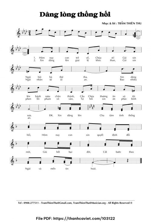 Dâng lòng thống hối - Trầm Thiên Thu - trang 1
