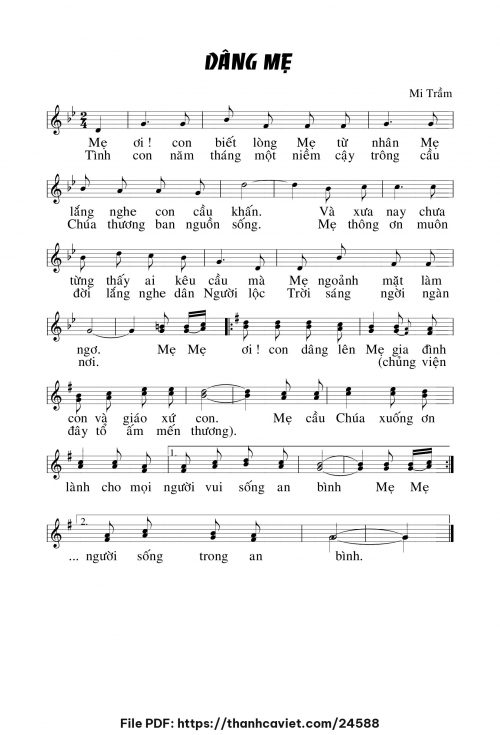 Dâng Mẹ - Lm. Mi Trầm - trang 1