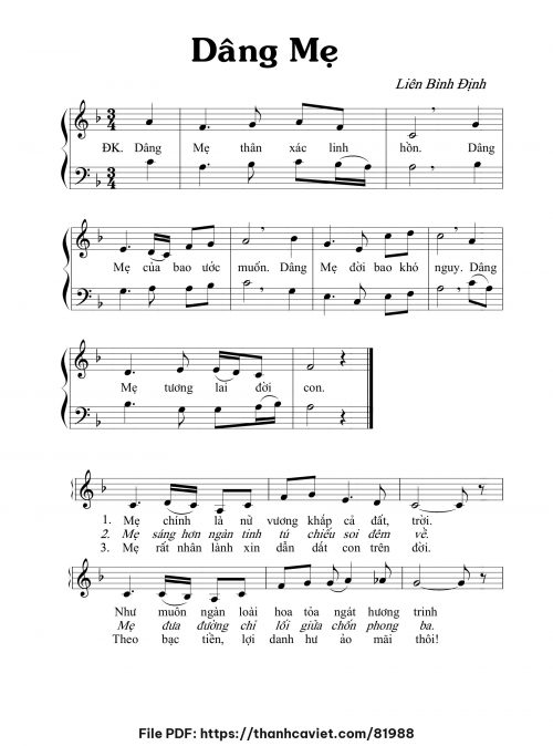 Dâng Mẹ - Liên Bình Định - trang 1