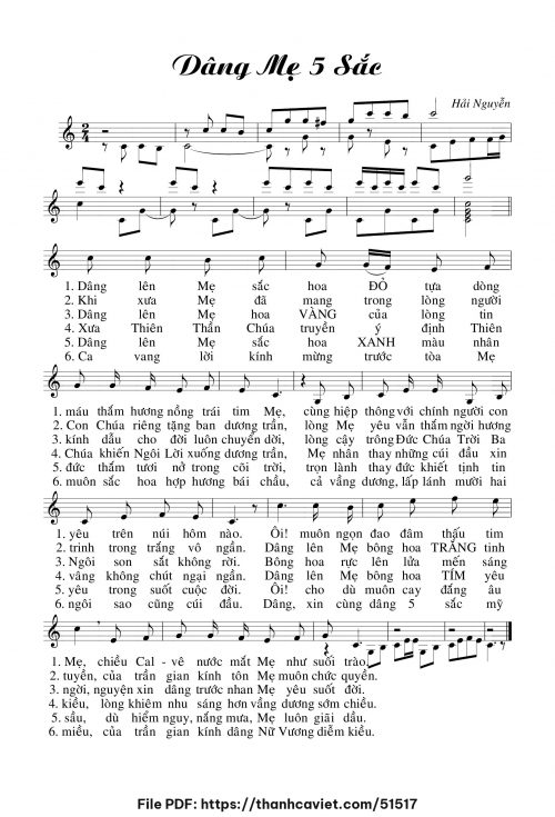Dâng Mẹ 5 sắc - Hải Nguyễn - trang 1