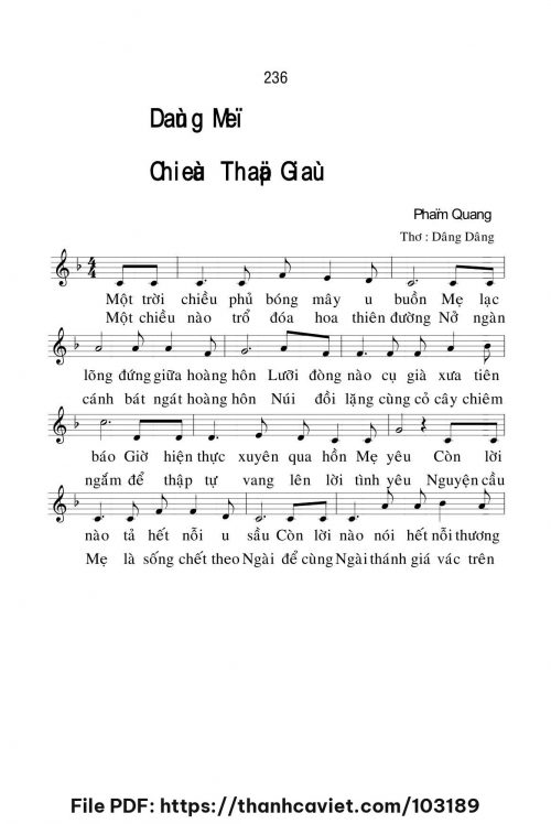 Dâng Mẹ chiều Thập Giá - Lm. Phạm Quang, OP - trang 1