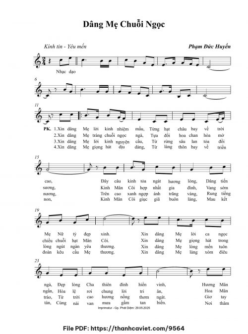Dâng Mẹ chuỗi ngọc - Phạm Đức Huyến - trang 1