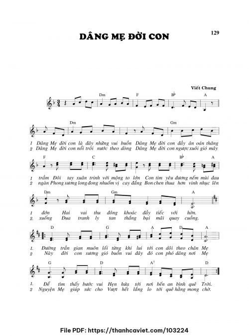 Dâng Mẹ đời con - Viết Chung - trang 1