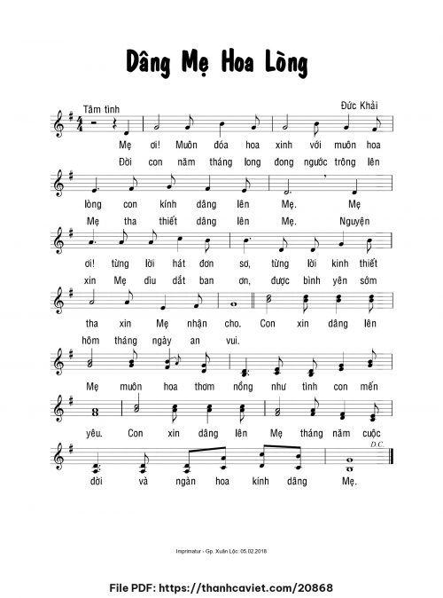 Dâng Mẹ hoa lòng - Đức Khải - trang 1
