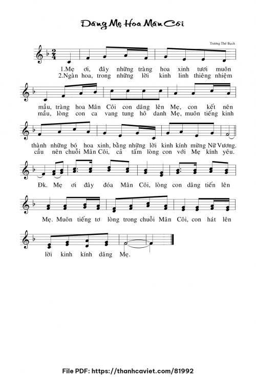 Dâng Mẹ hoa Mân Côi - Trương Thế Bạch - trang 1