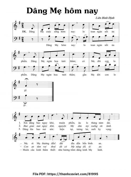 Dâng Mẹ hôm nay - Liên Bình Định - trang 1