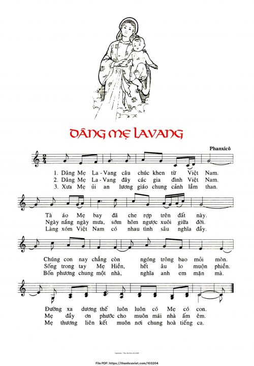 Dâng Mẹ La Vang - Phanxicô - trang 1