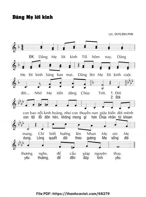 Dâng Mẹ lời kinh - Lm. DUYLINH.PHN - trang 1