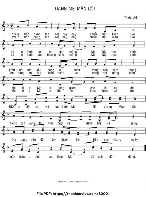 Dâng Mẹ Mân Côi - Sr. Thiên Uyên - trang 1