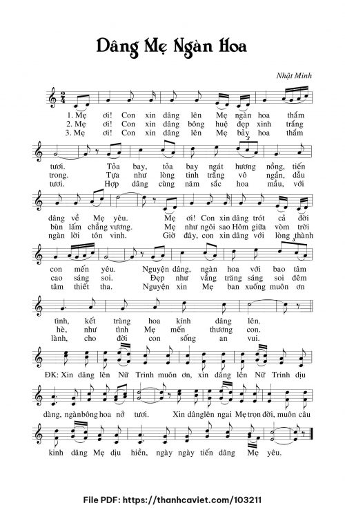 Dâng Mẹ ngàn hoa - Nhật Minh - trang 1
