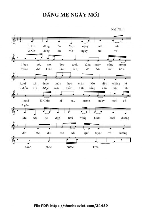 Dâng Mẹ ngày mới - Nhật Tân - trang 1