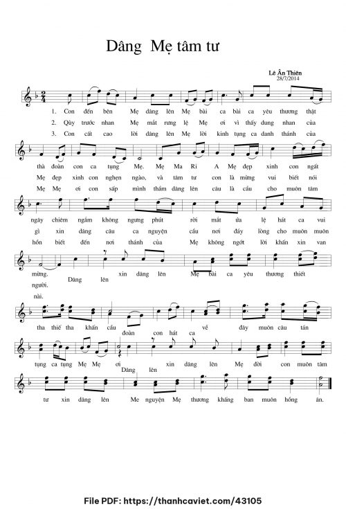 Dâng Mẹ tâm tư - Lê Ân Thiên - trang 1