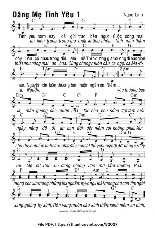 Dâng Mẹ tình yêu 1 - Ngọc Linh - trang 1