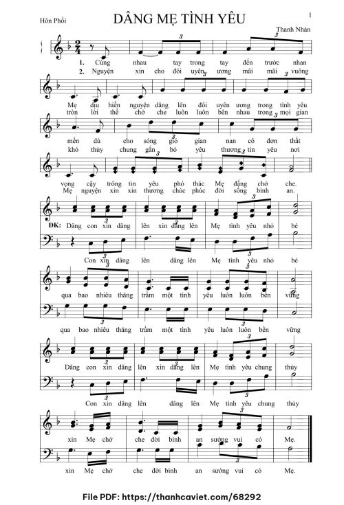 Dâng Mẹ tình yêu - Thanh Nhàn - trang 1