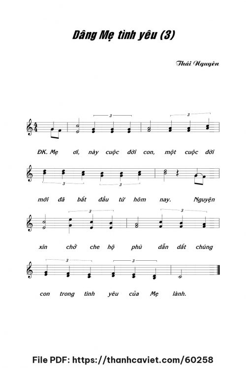 Dâng Mẹ tình yêu 3 - Lm. Thái Nguyên - trang 1