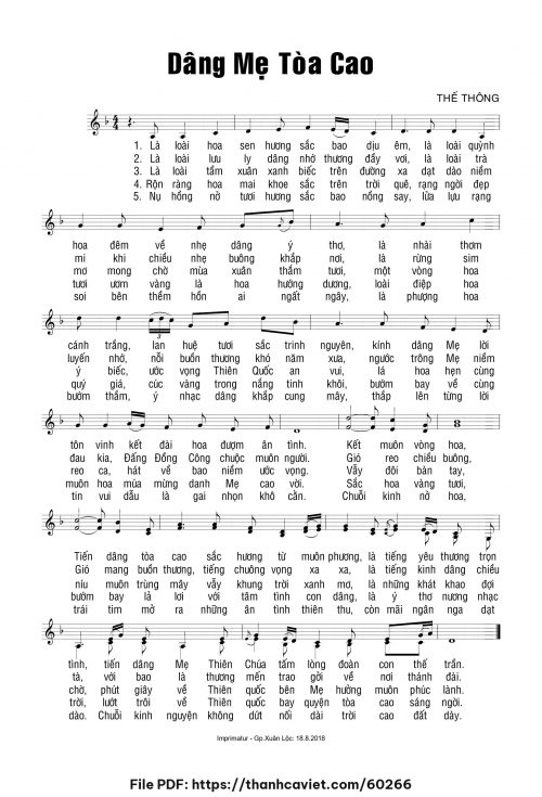 Dâng Mẹ tòa cao - Thế Thông - trang 1