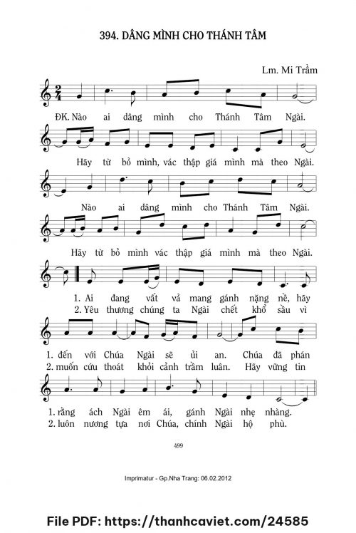 Dâng mình cho Thánh Tâm - Lm. Mi Trầm - trang 1