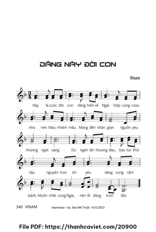 Dâng này đời con - Vinam - trang 1