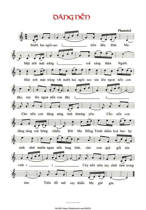 Dâng nến - Phanxicô - trang 1