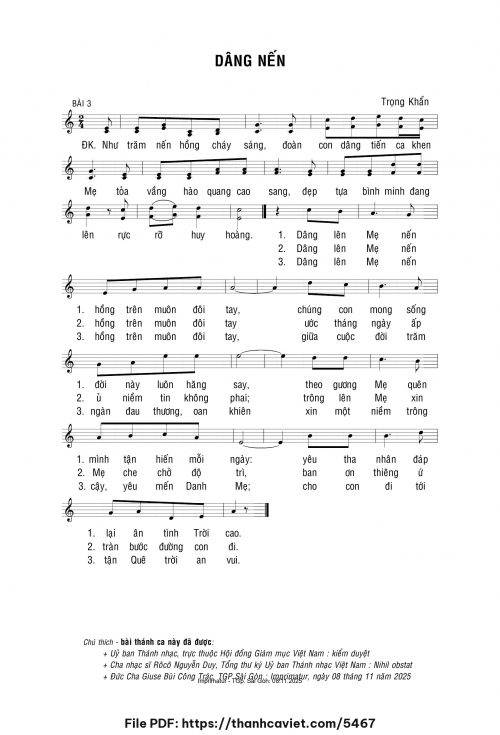 Dâng nến - Lm. Trọng Khẩn - trang 1