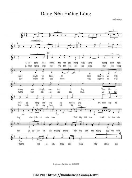 Dâng nén hương lòng - Thế Thông - trang 1