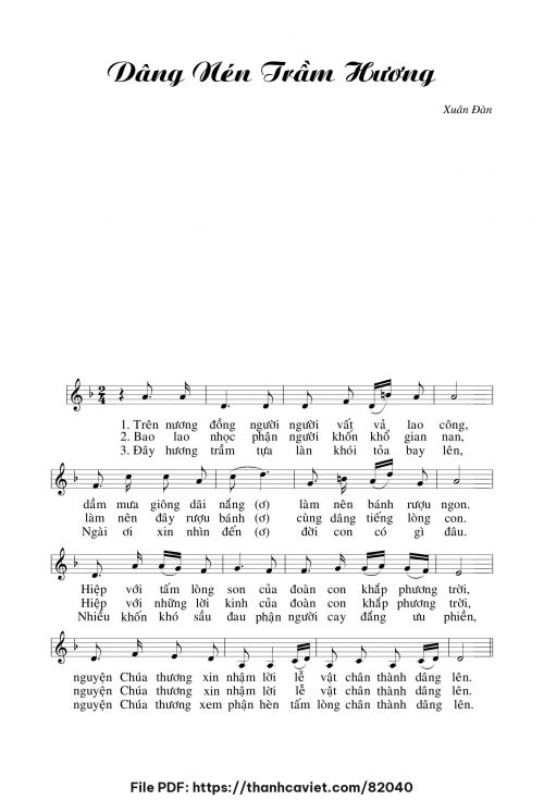 Dâng nén trầm hương - Xuân Đàn - trang 1