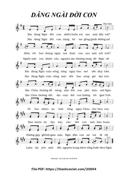 Dâng Ngài đời con - Đức Khải - trang 1