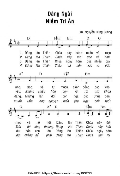 Dâng Ngài niềm tri ân - Lm. Nguyễn Hùng Cường - trang 1
