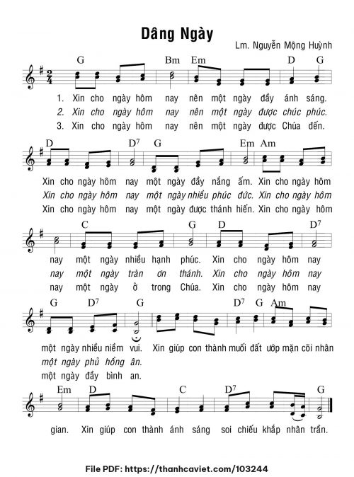 Dâng ngày - Lm. Nguyễn Mộng Huỳnh - trang 1