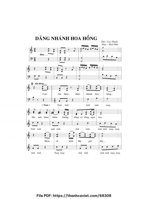 Dâng nhánh hoa hồng - Lm. Hoài Đức - trang 1