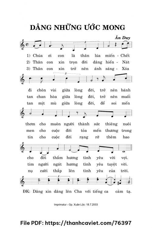 Dâng những ước mong - Ân Duy - trang 1
