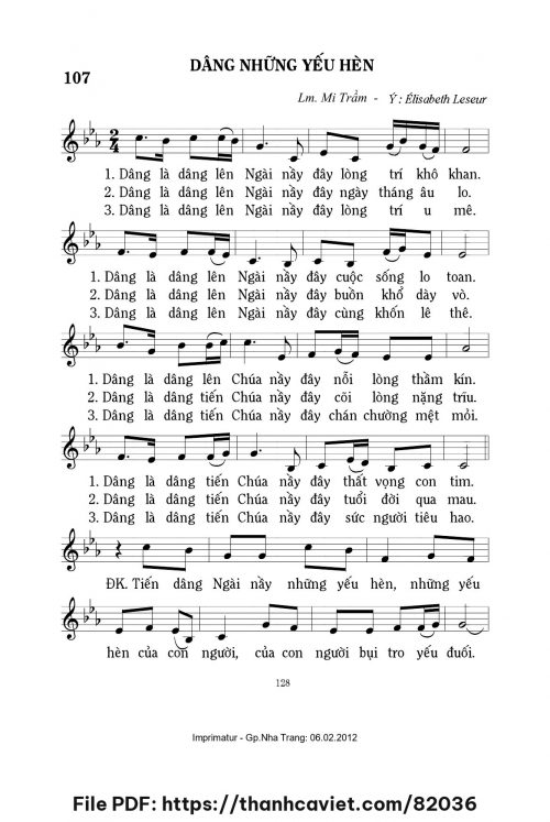 Dâng những yếu hèn - Lm. Mi Trầm - trang 1