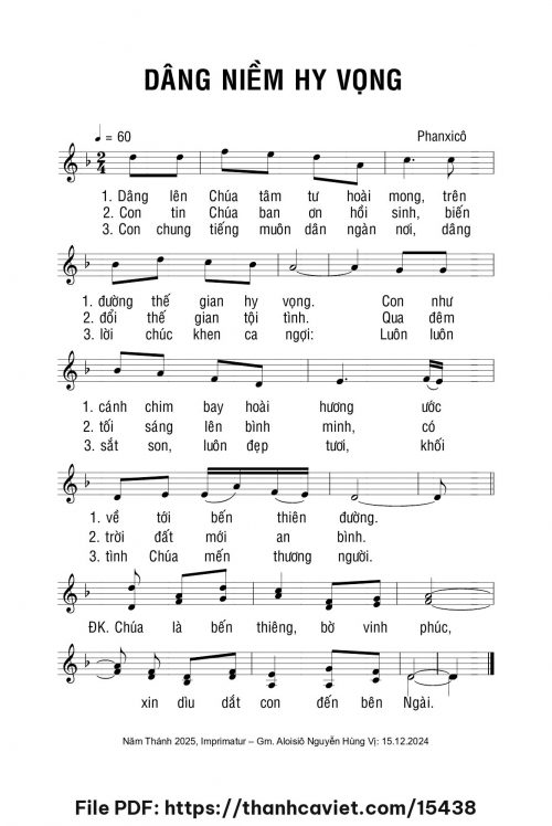 Dâng niềm hy vọng - Phanxicô - trang 1