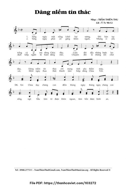 Dâng niềm tín thác - Trầm Thiên Thu - trang 1