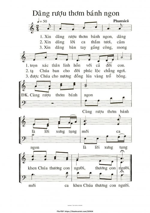 Dâng rượu thơm bánh ngon - Phanxicô - trang 1