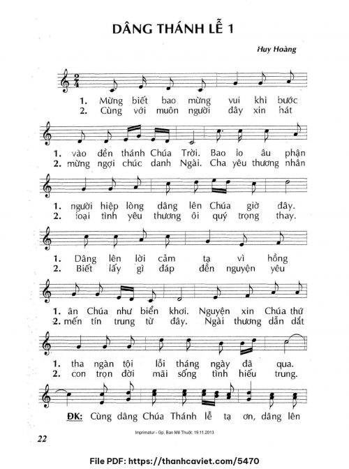 Dâng Thánh Lễ 1 - Lm. Huy Hoàng - trang 1