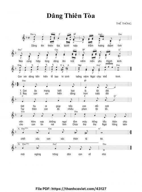 Dâng Thiên tòa - Thế Thông - trang 1