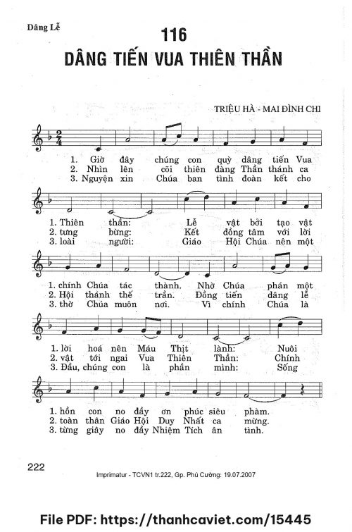 Dâng tiến Vua Thiên Thần - Triệu Hà - Mai Đình Chi - trang 1