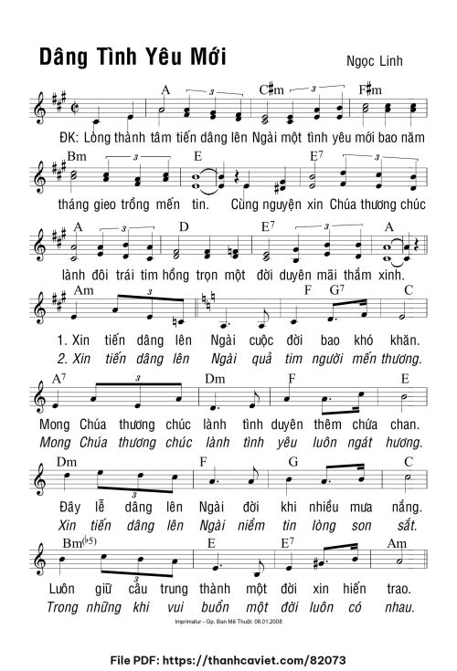 Dâng tình yêu mới - Ngọc Linh - trang 1