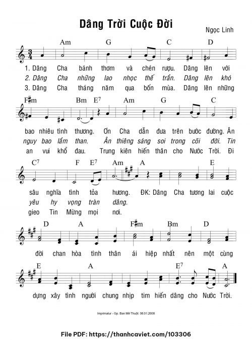 Dâng trời cuộc đời - Ngọc Linh - trang 1