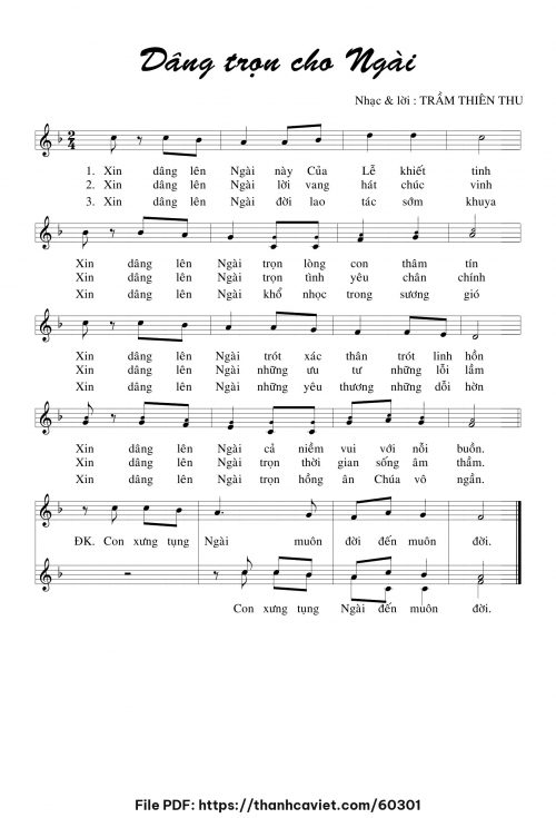 Dâng trọn cho Ngài - Trầm Thiên Thu - trang 1