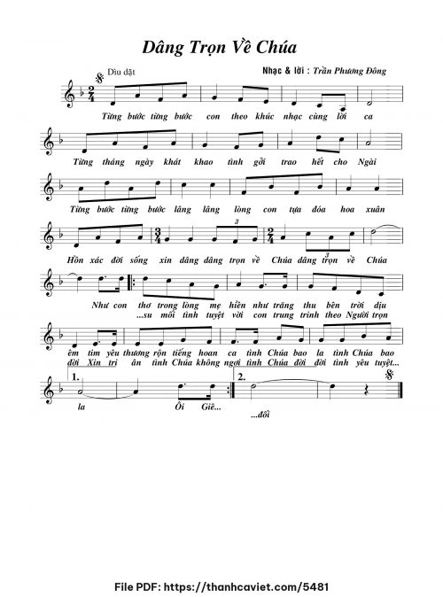 Dâng trọn về Chúa - Trần Phương Đông - trang 1