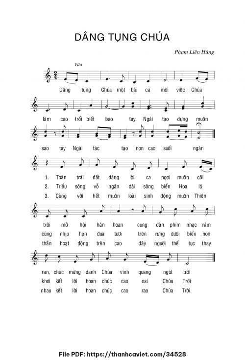 Dâng tụng Chúa - Lm. Phạm Liên Hùng - trang 1