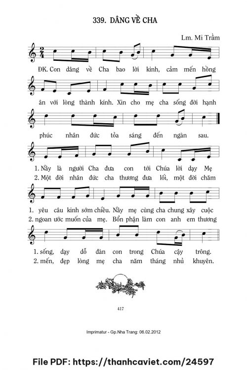 Dâng về Cha - Lm. Mi Trầm - trang 1