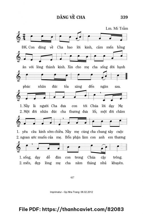 Dâng về Cha - Lm. Mi Trầm - trang 1