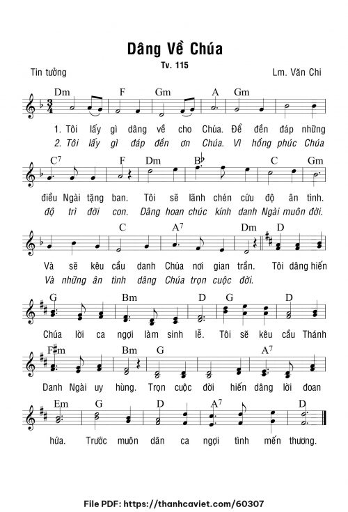 Dâng về Chúa - Lm. Văn Chi - trang 1