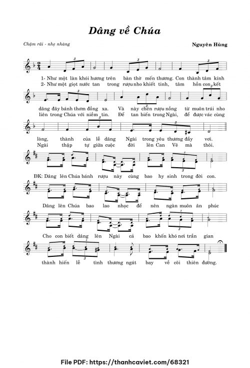 Dâng về Chúa - Nguyễn Hùng Lân - trang 1