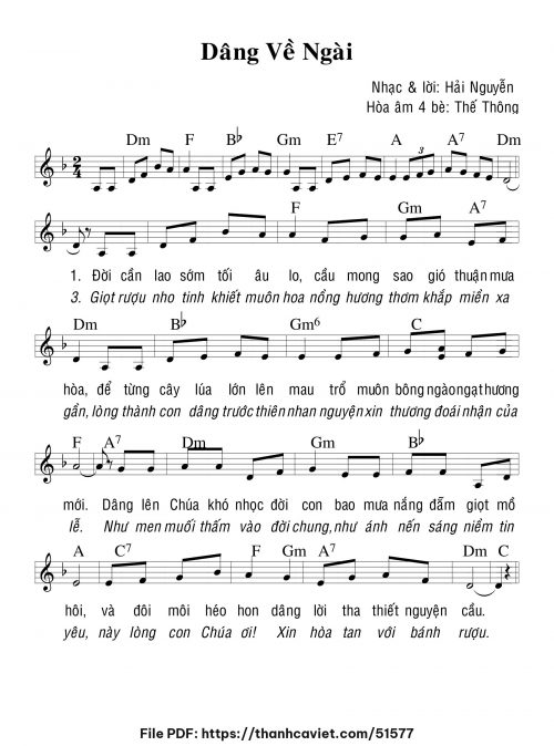 Dâng về Ngài - Hải Nguyễn - trang 1